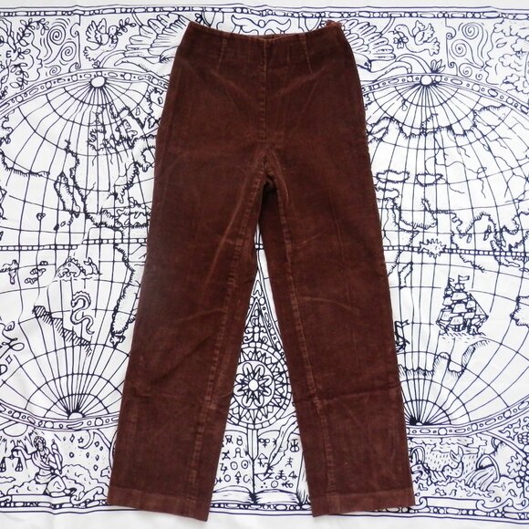 L.L. Bean || Coffee Brown High Waist Straight Leg Corduroy Pants - Picture 7 of 7